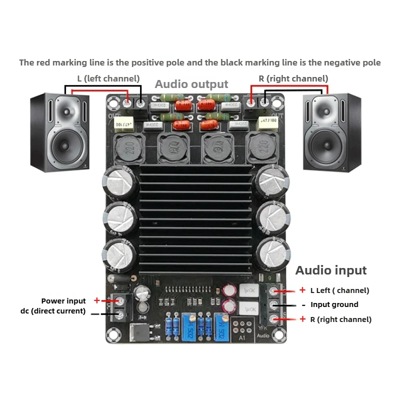 SOTAMIA STA508 Digital Power Amplifier Board Class D HIFI Fever High-power Desktop 12V Outdoor Trolley Case Audio Amplifier