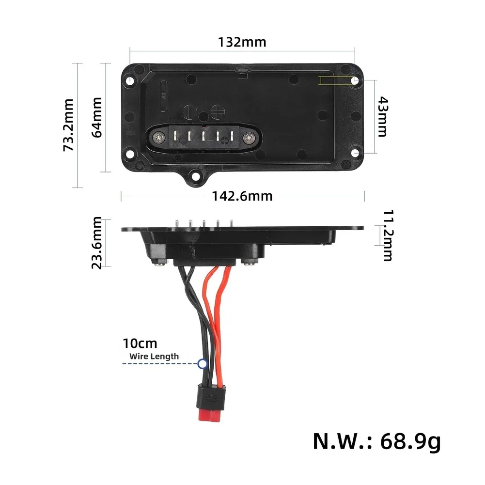 48V Lithium Battery Discharge Plate Connector Waterproof Charging Port With Cable Electric Scooter 5 Pin Connection Board Cover