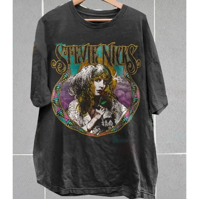 

Винтажная концертная футболка Stevie Knicks 90-х годов, мужская футболка, новинка лета, подходит как для мужчин, так и для женщин