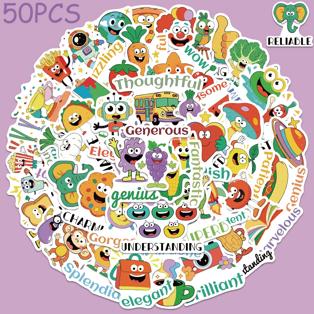

50pcs Cartoon Praise Stickers Decals For Phone Scrapbook Luggage Skateboard Helmet DIY Graffiti Waterproof Stickers Kids Gifts
