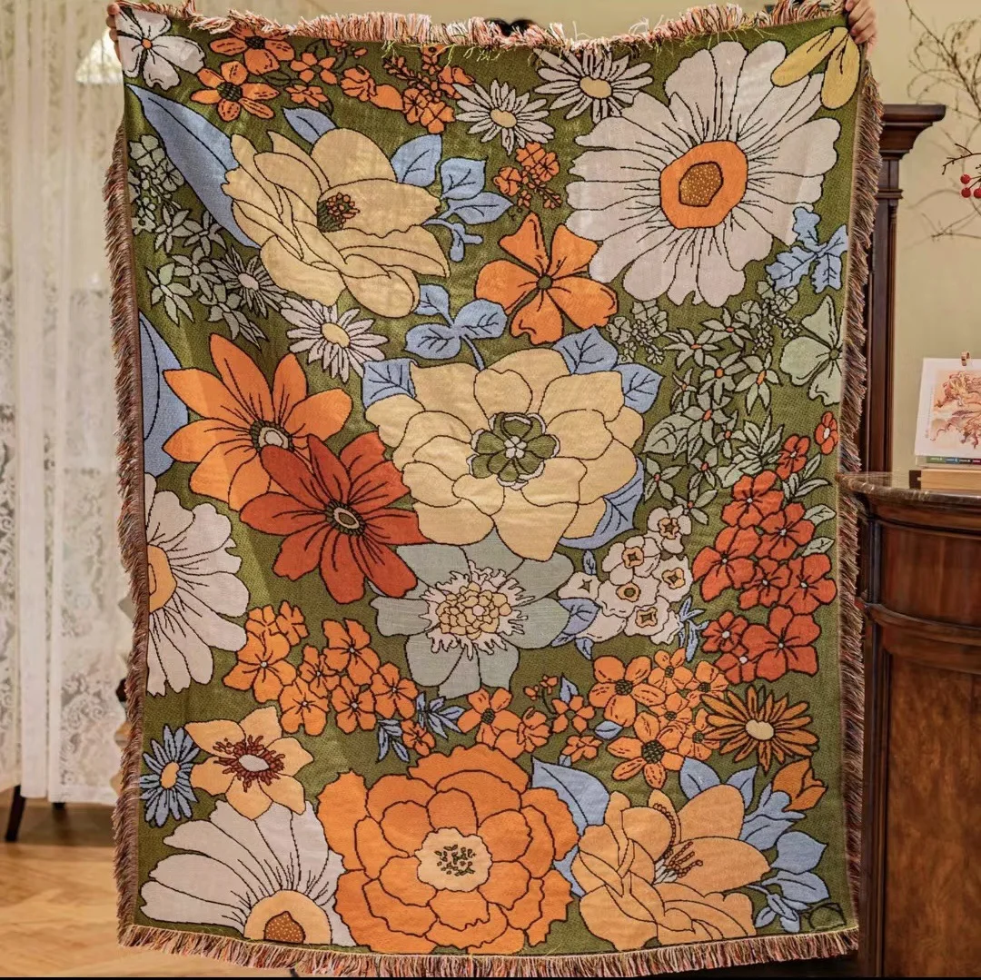 Bohemian Throw Blankets for Decorative Sofa Bed Home Aesthetics Sofa Towel Vintage Picnic Blanket Tablecloth Tapestry Room Rug