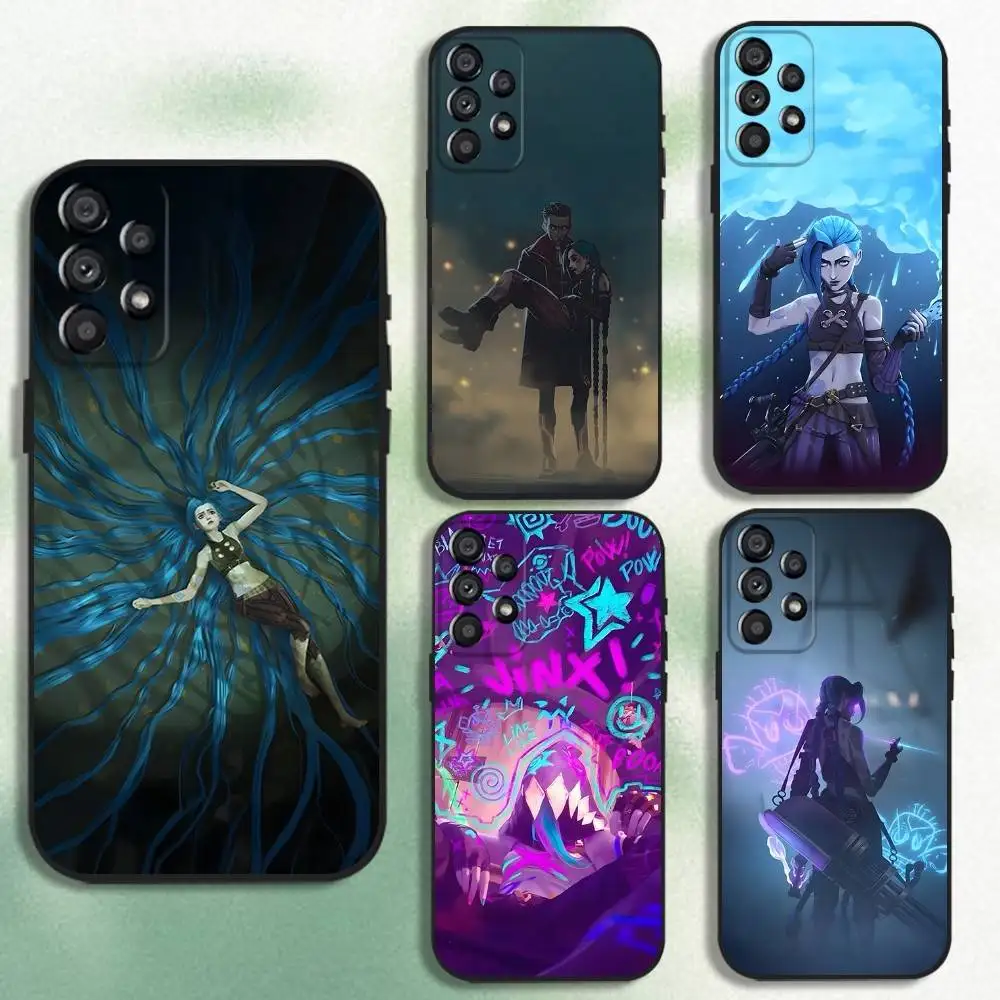 

Arcane S-Silco J-Jinx Phone Case For Samsung Galaxy A20,A21s,A22,A31,A32,A52,A53,A72,73,A80 Soft Black Cover