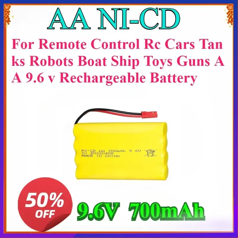 New 9.6v 700mAh NiCD Battery For Remote Control Rc Cars Tanks Robots Boat Ship Toys Guns AA 9.6 v Rechargeable Battery