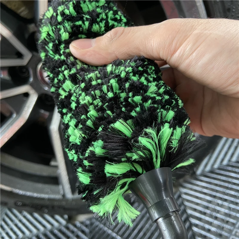 Lucullan Angled Wheel Detailing Brush-For Maximum Deep Cleaning On Rim Chrome Pipes Super Soft Alpaca Fibers