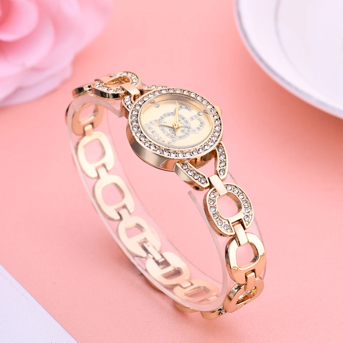 Montre-bracelet à quartz entièrement en acier avec biscuits pour femme, marque de luxe, mode décontractée, robe élégante pour femme, boutique, 2022