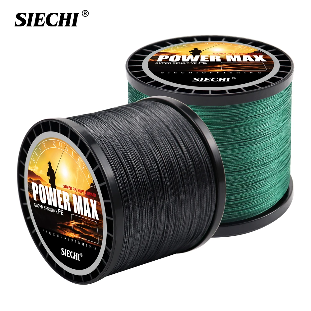 SIECHI 8-Strand Braided Fishing Line Multifilament 300M/500M Line Test 20-88LB for Carp Freshwater & Saltwater Fishing