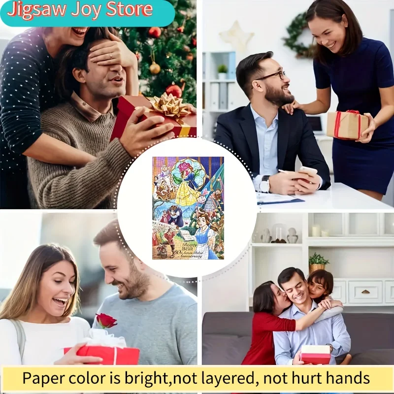 Rompecabezas 2D Plano de La Bella y la Bestia |   El Castillo Mágico de Bella, Juego de Rompecabezas Oficial de la Película para Adultos y Familia, Decoración de Pared Grande