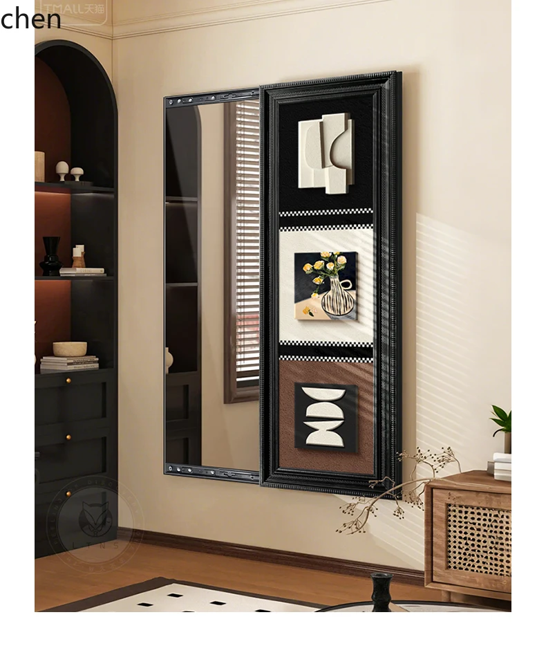 QZT3D Three-Dimensional Hidden Entryway Mirror Decorative Painting Invisible Sliding Full-Length Mirror Hanging Painting