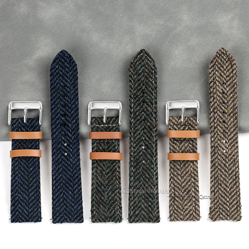 High Quality 22mm 20mm 18mm Watch Strap Retro Nylon Leather Wristband for Seiko Quick Release Bracelet for Rolex Belt Wholesale