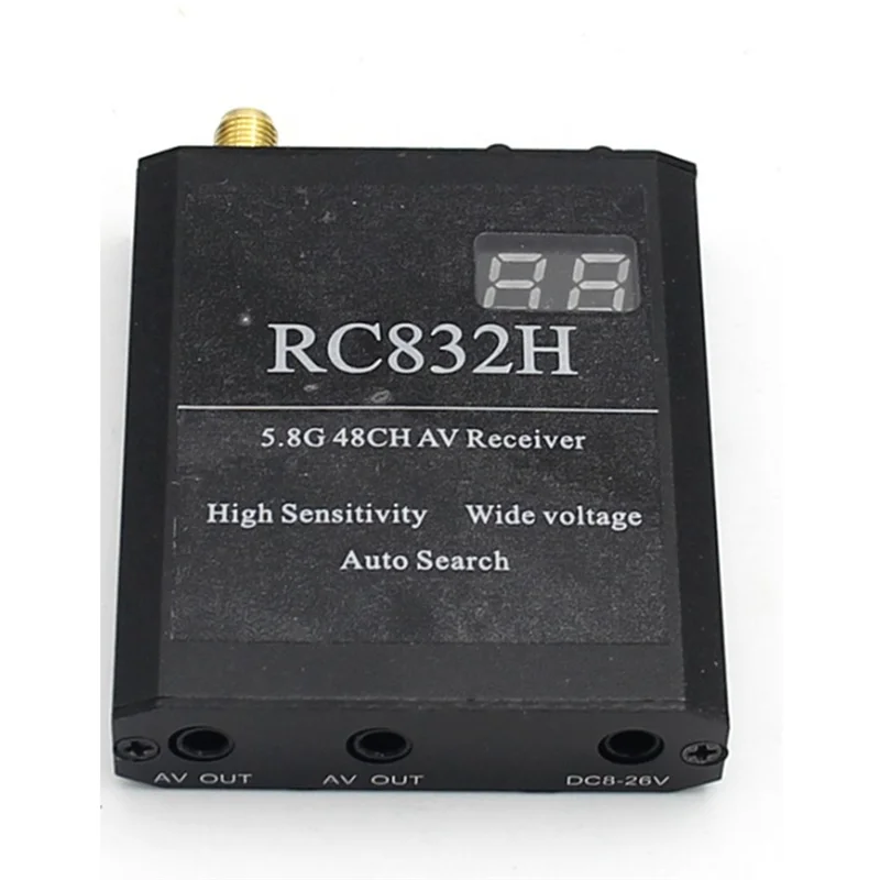 AINY RC832H 5.8G 48CH Video Receiver 12V Automatic Channel Search for TS832 TS5823 TS5828 RC Airplane Helicopter FPV Drone