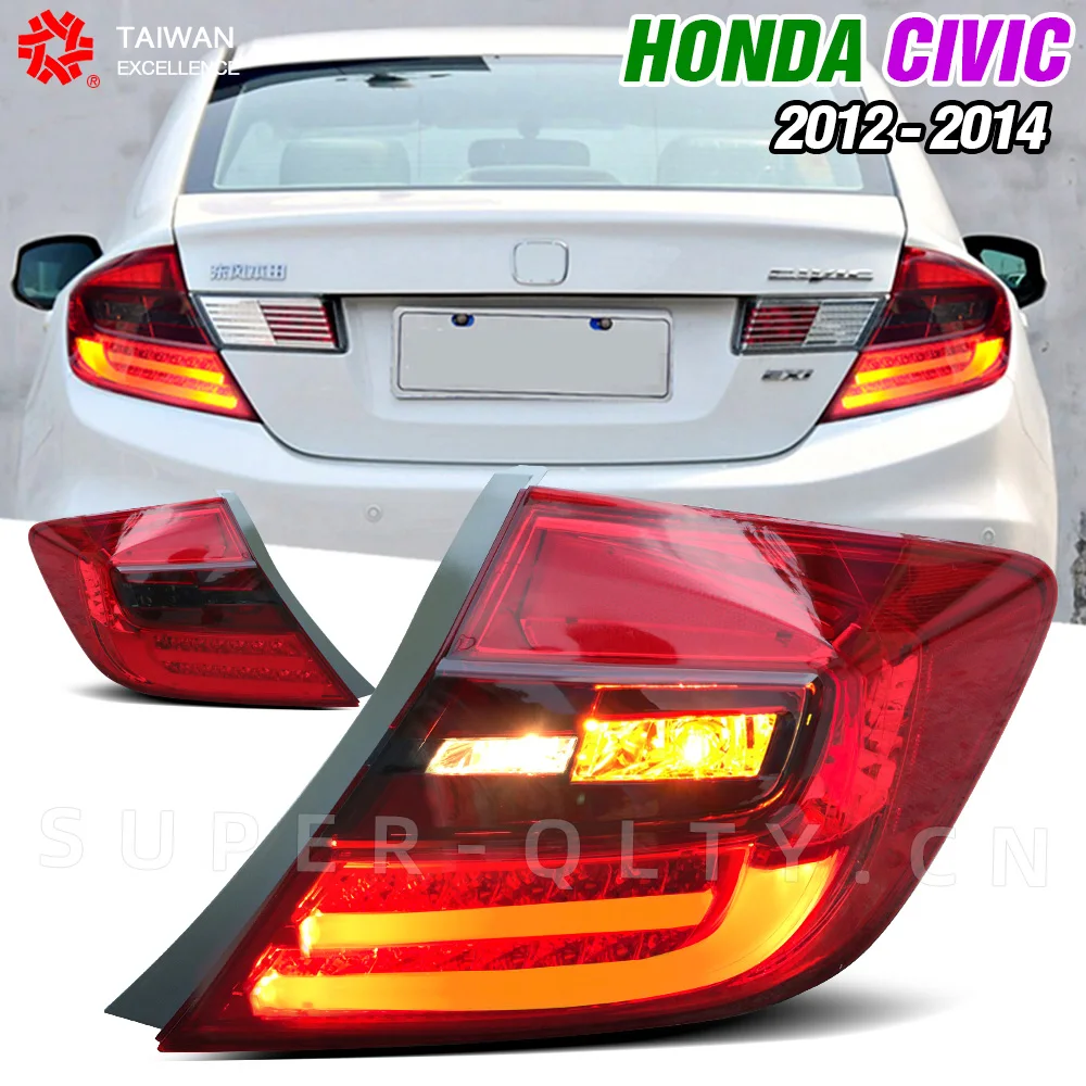 Eagle Eye Car Taillight for Honda Civic 2012-2014 Taillight CIIMO FD2 Lamp 2 PCS Rear Fog Brake Turn Signal FD2 LED Tail Light