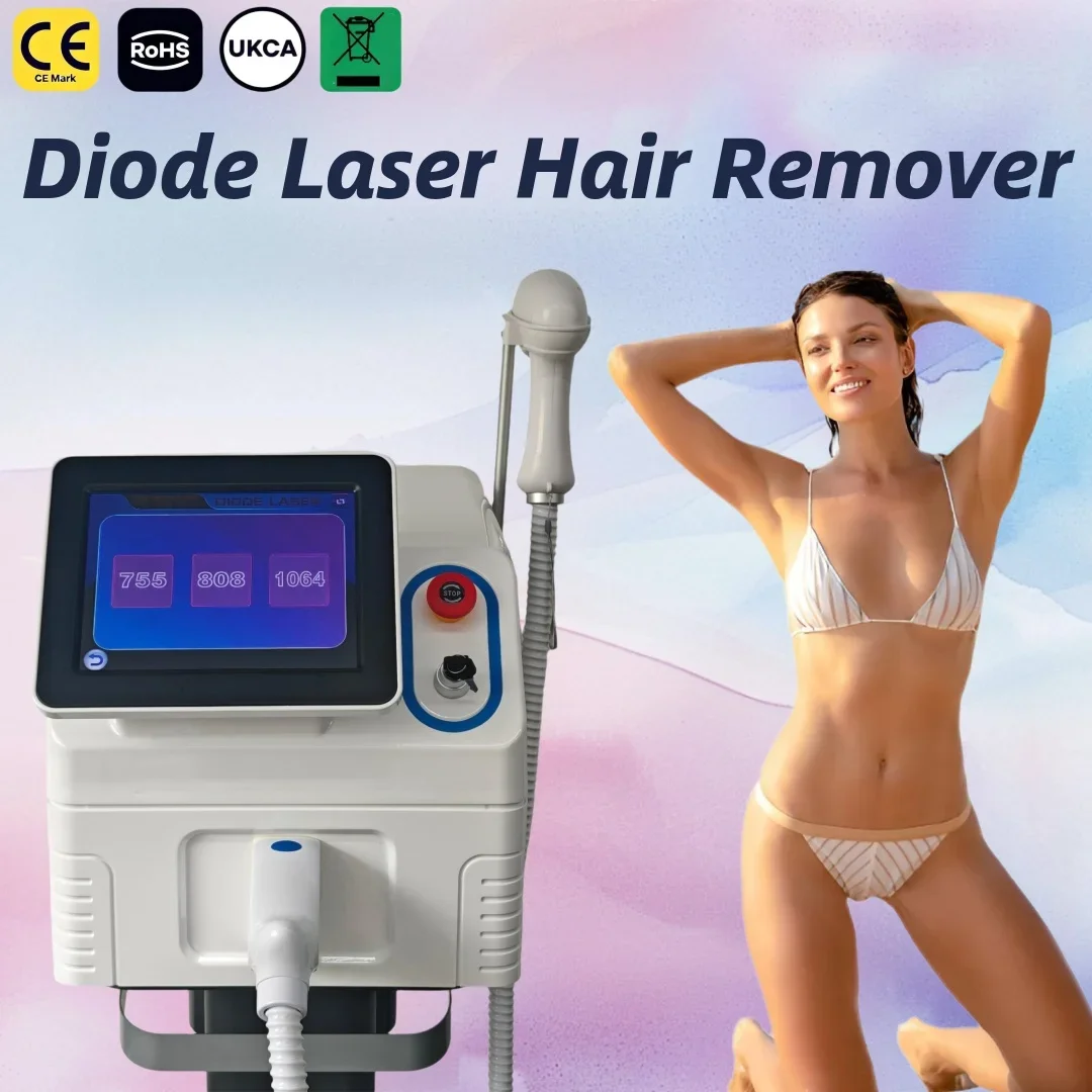 4000W High Power Diode Laser Hair Remover – 4 Wavelengths With Ice Cooling – Gentle, Long-Lasting For Coarse Hair & Body – CE Fo