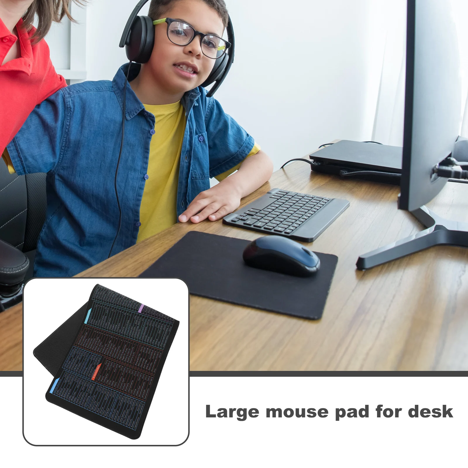 

Thickened Extended Mouse Rubber Cloth Large Size Office Gaming Non-Slip Key Pattern Rollable Keyboard Pad Desktop