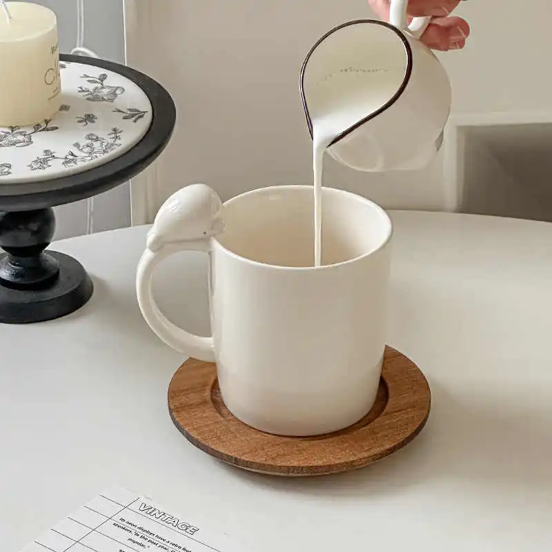 400ml Creative Dolphin Ceramic Cup Office Water Cups Couple Mug Household Simple White Coffee Mugs Drinkware