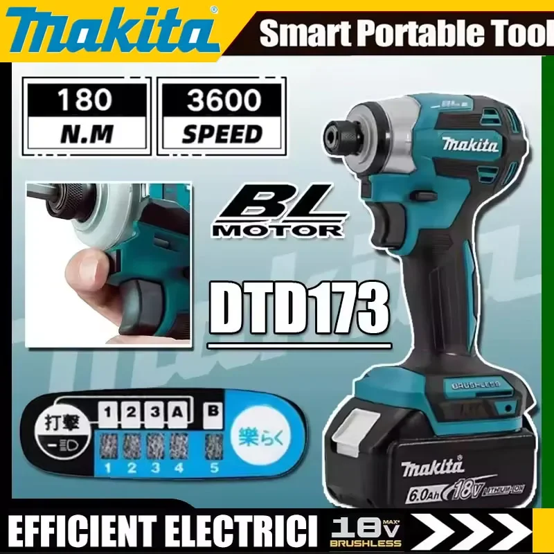 makita-dtd173-brushless-electric-screwdriver-auto-repair-impact-screwdriver-batch-220nm-electric-driver-tools-for-makita-18v