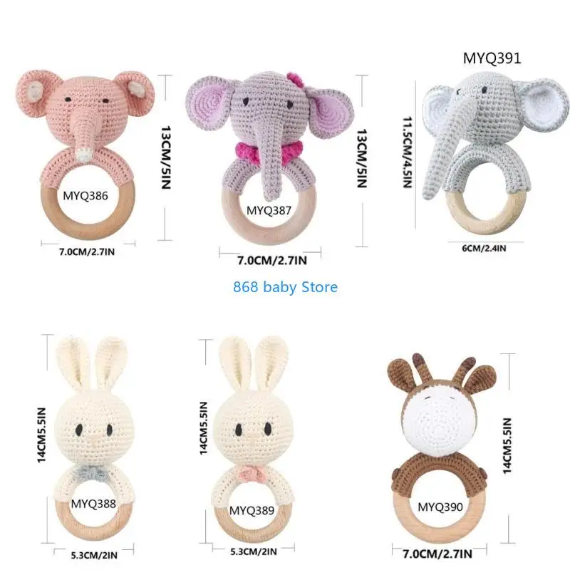 29EE الخشب الطفل حشرجة الموت الكروشيه لعبة اليدوية الوليد لعبة التنمية المبكرة قبضة هدية #6