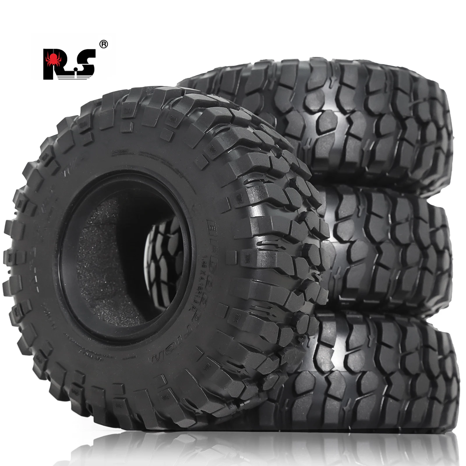 RS RC 1.9 インチゴムタイヤホイールタイヤ 1/10 RC カーアキシャル SCX10 III AXI03007 AXI03004 キャプラ TRX-4 モンスタートラック用