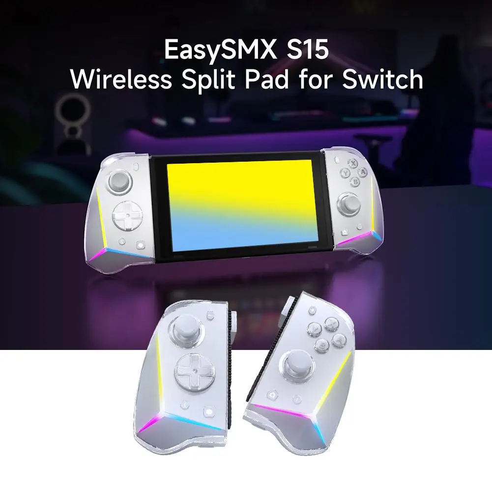 

For EasySMX S15 Wireless Controller For Switch/Switch OLED Game Controller with Hall Effect Joystick Programmable Keys Vibr C7J2
