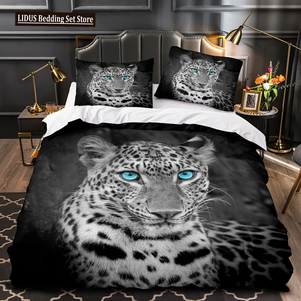 

Wild Animal Duvet Cover Set King Queen Twin Full Size 3D Print Tiger Lion Leopard Beast Polyester Bedding Set For Kids Boys Teen