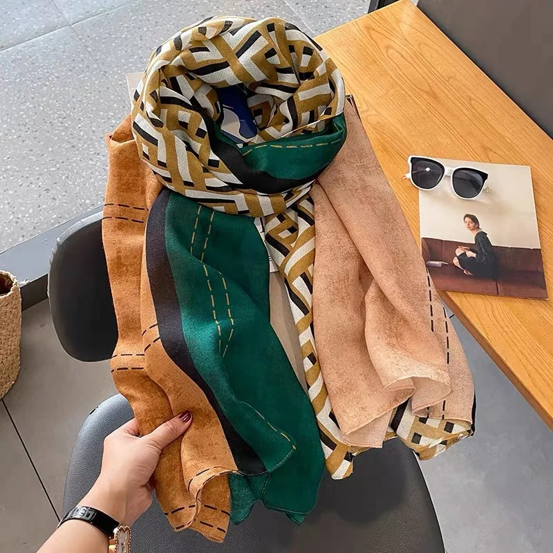 Versatile Scarf Wrap for Women in Korean Cotton and Linen Material