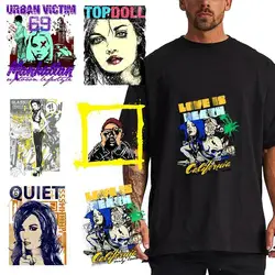 A4 DTF Heat Transfer Color Printed vinyl DIY Punk Queen Sticker Iron On Biker men's and women's clothing decor