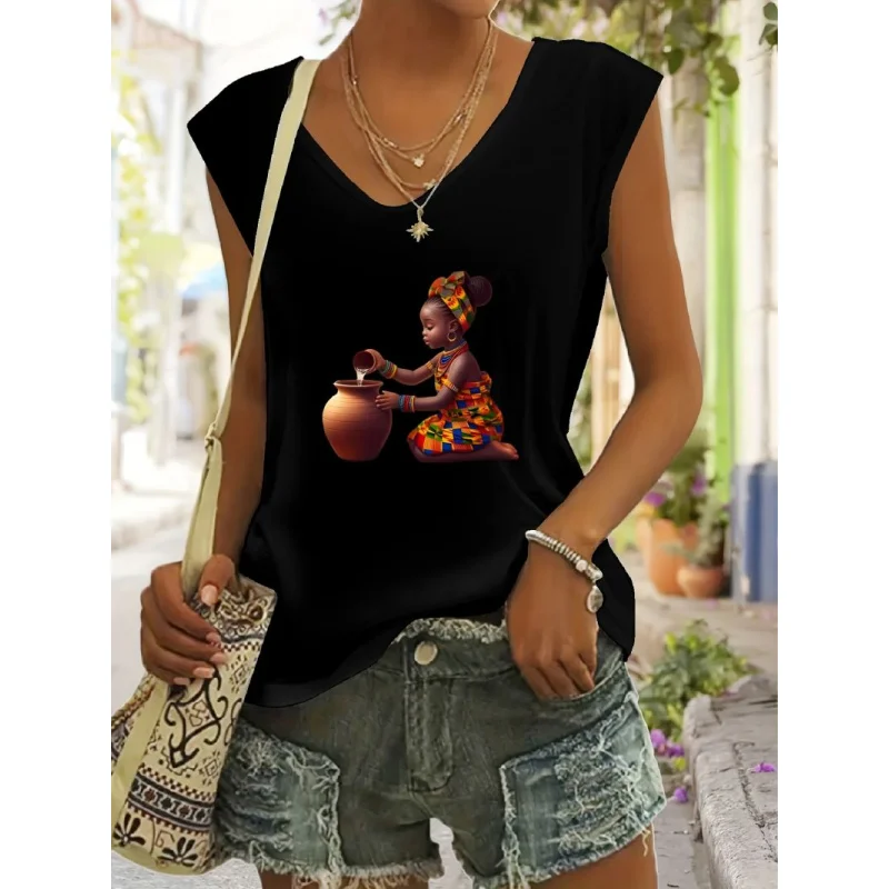 

Summer Fashion Trend High-Quality Solid Color Printed Pattern Short Sleeve Top