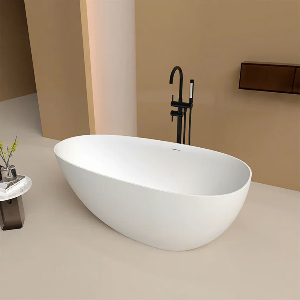 *& Artificial Stone Freestanding Integrated Bathtub Goose Egg-Shaped Skirtless No Armrests Modern Simple Foshan Hotel Faucet Not