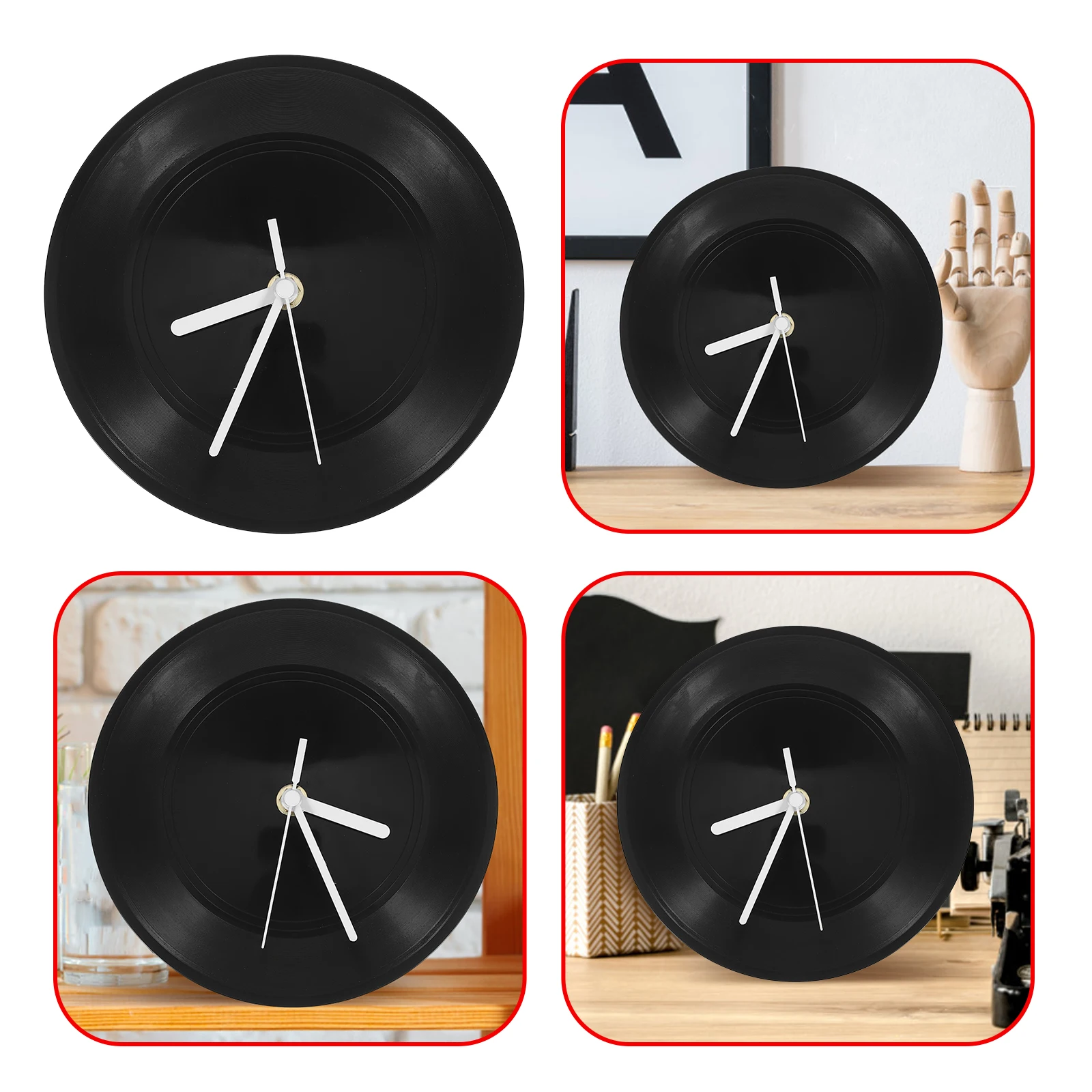 

Vinyl Record Clock Ornament Office Music Decor Wall Clocks Plastic Novelty