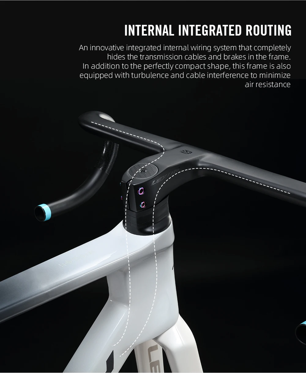 カーボンファイバーロードバイクフレームT1000,12x142mm,完全に隠し