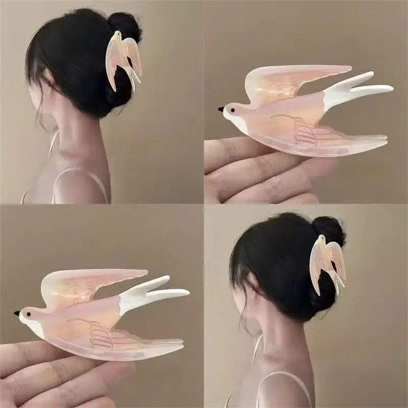 1/2 قطعة مشبك شعر الخل الجديد الحلو واللطيف، حيوان الطيور، مشبك القرش، مشبك السنونو، الشعر المطبوخ، مشبك ذيل الحصان، صائد الشعر