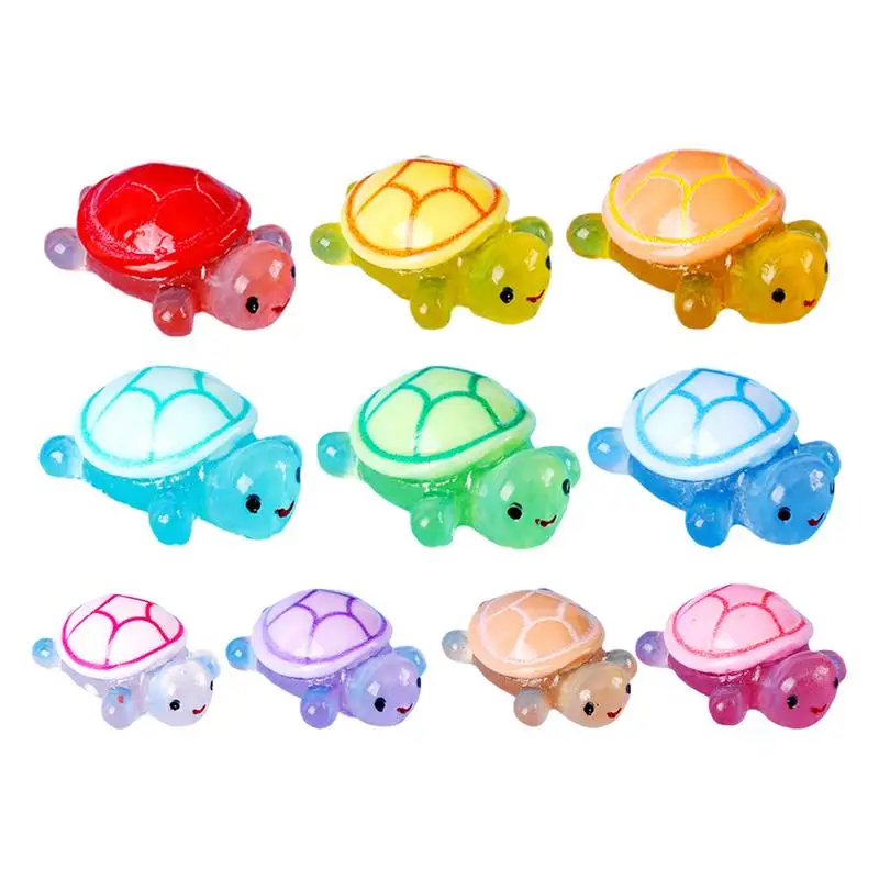 10 Piece Mini Cute Growing Resin Turtle Animal Miniature Creative Garden Ornament Landscape Crafts Decoration Ornament