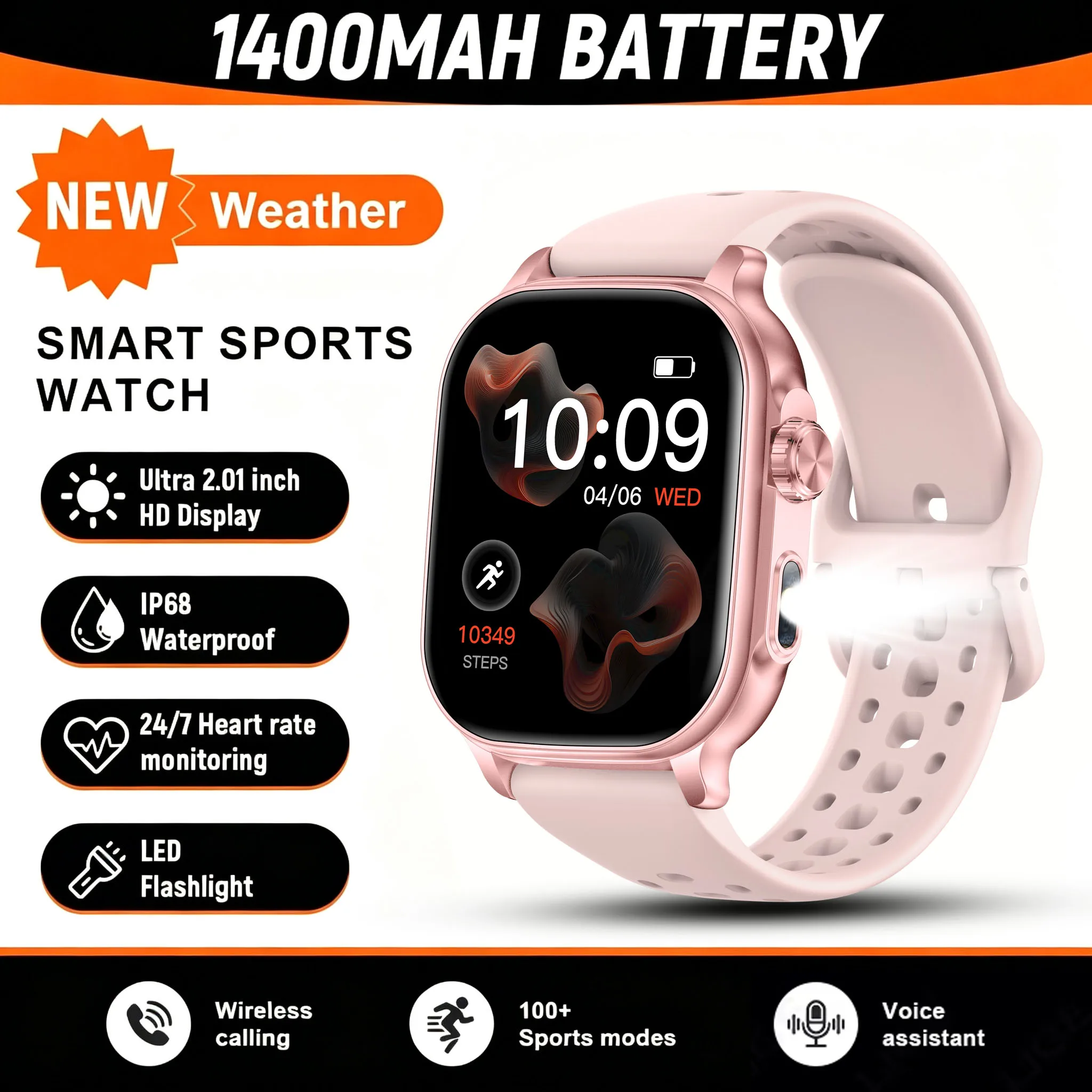 2026 Neue Amazfit Bip 6 Smartwatch für Damen Sport IP68 Wasserdicht Eingebaute 24-Stunden-Herzfrequenzmessung Bluetooth-Anruf Damen Mode-Smartwatch