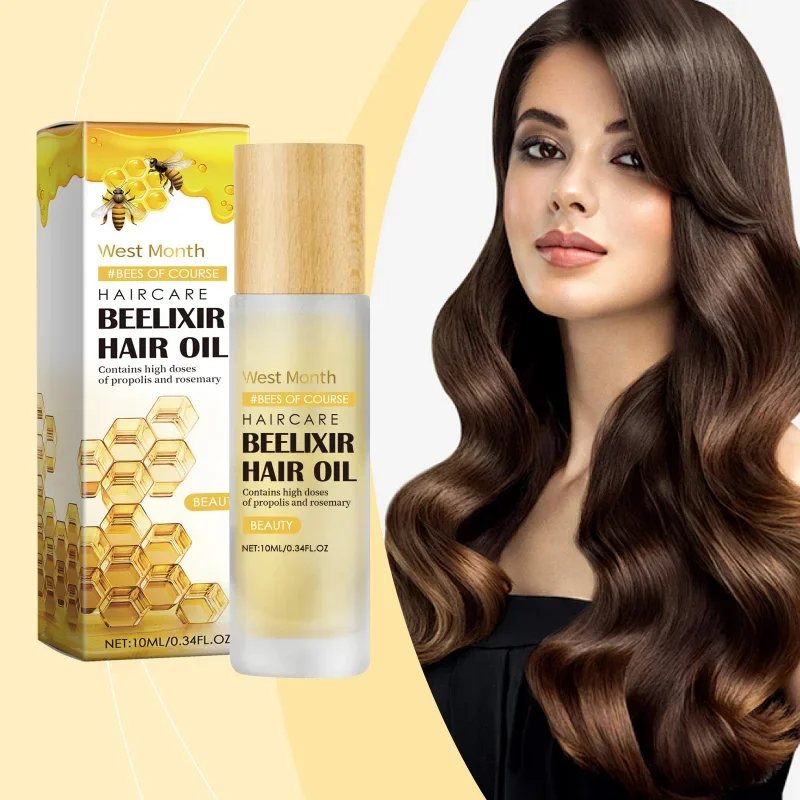 

Honey Rosemary Hair Oil - Nourishing Treatment For Dry Damaged Hair, Scalp Care & Split End Repair With Natural Ingredients