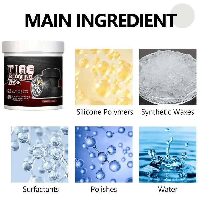 Car Tire Maintenance 100g Tire Shine Coating Tyre Gloss Sealant Wax Hydrophobic Tire Cleaner Car Cleaning Supplies