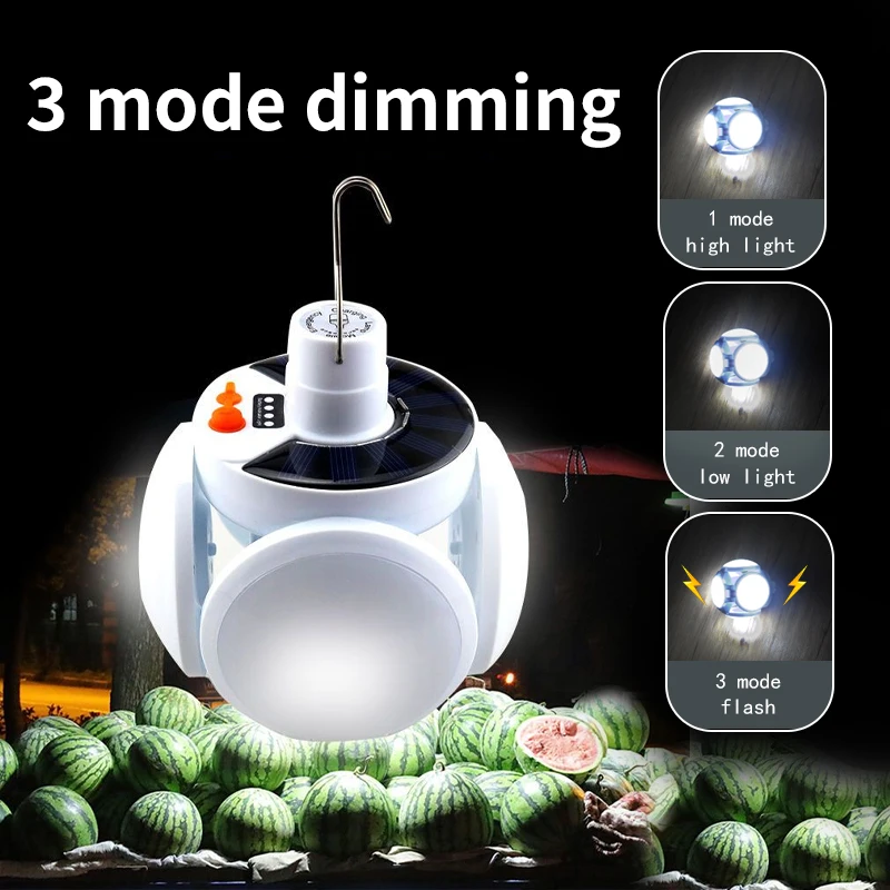 Solar football lamp 2029 charging stall floor lamp multifunctional folding bubble lamp emergency lighting camping lamp