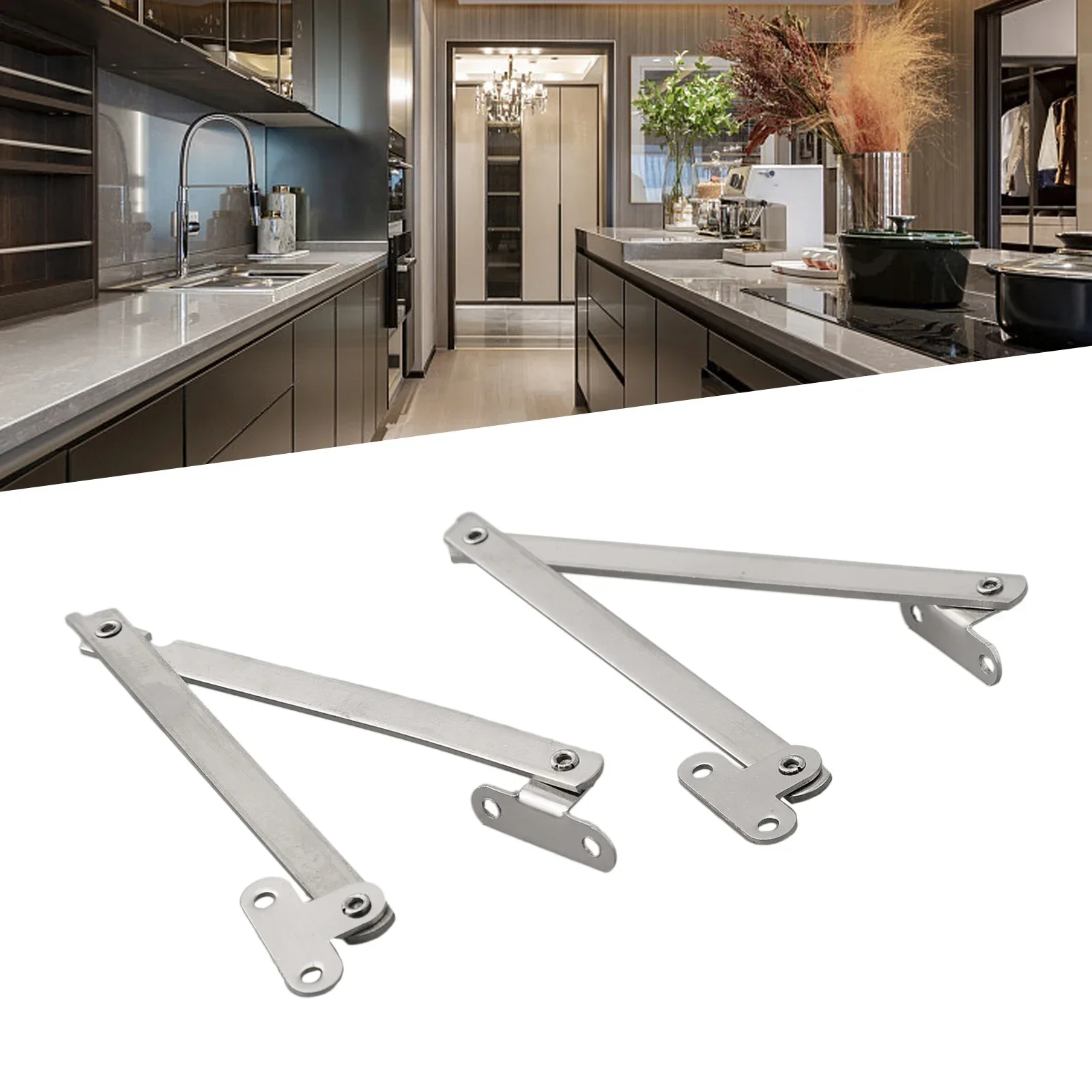 Stays Hinge 2pcs Hinges Folding Support Lid Support Hinge Stays Hinge Folding For Furniture Cabinet Lid Support Stainless Steel