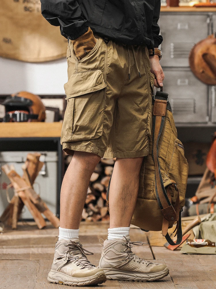 

Outdoor Workwear orts Men's Summer Loose American Sle Khaki Casual Pants Breathable Comfortable Straight Leg Five-Quarter...