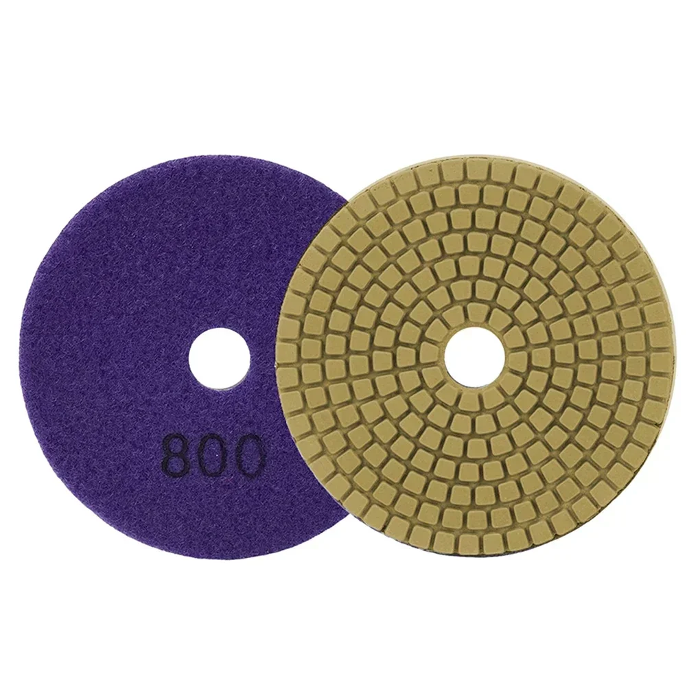 

1PC 4inch Wet/Dry Diamond Polishing Pads Hook And Loop Backed Flexible Grinding Discs For Granite Concrete Marble Polishing