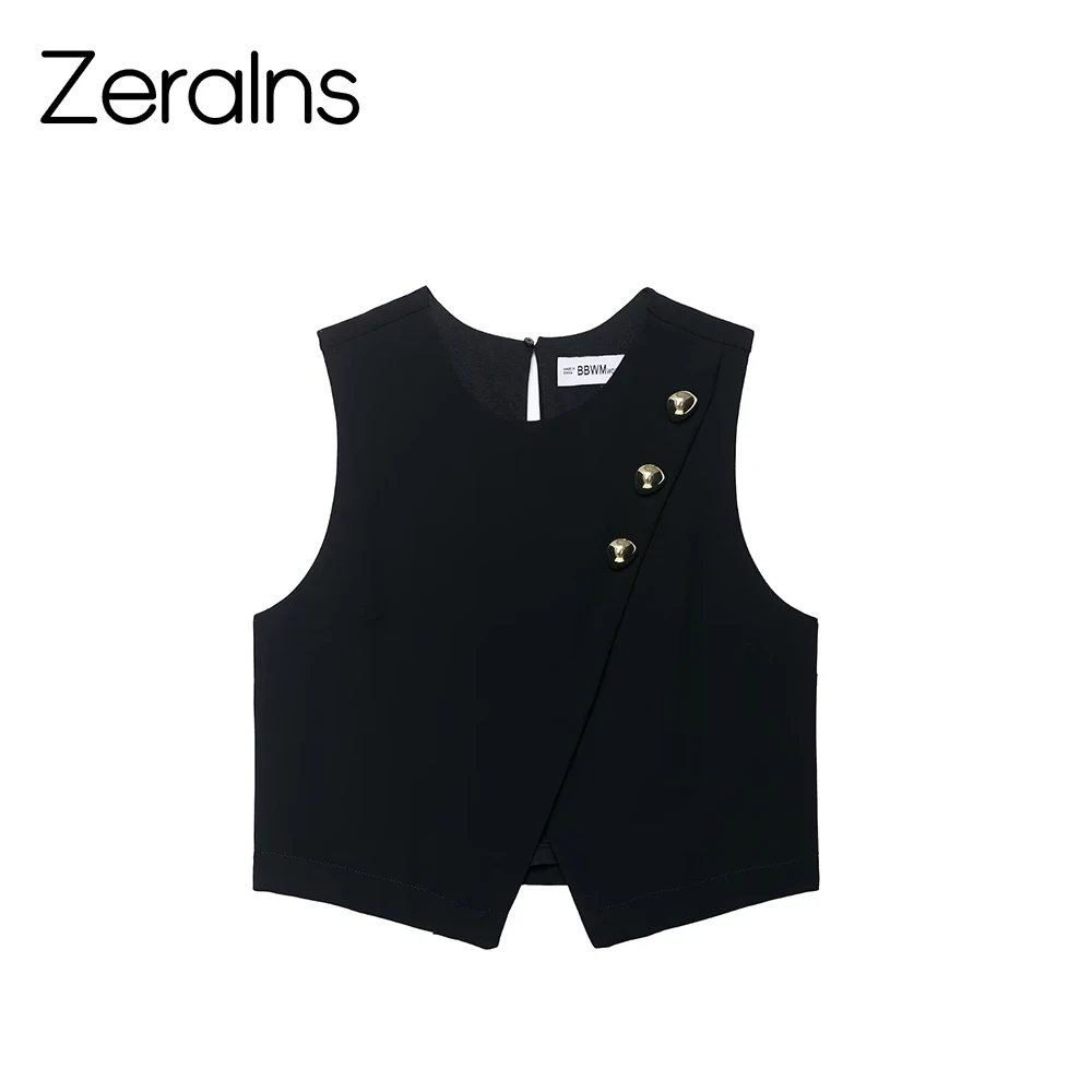 

ZERAINS Ретро модный костюм нестандартной формы, жилет, женский осенний элитный костюм в сочетании с коротким зажимом для камзола с круглым вырезом