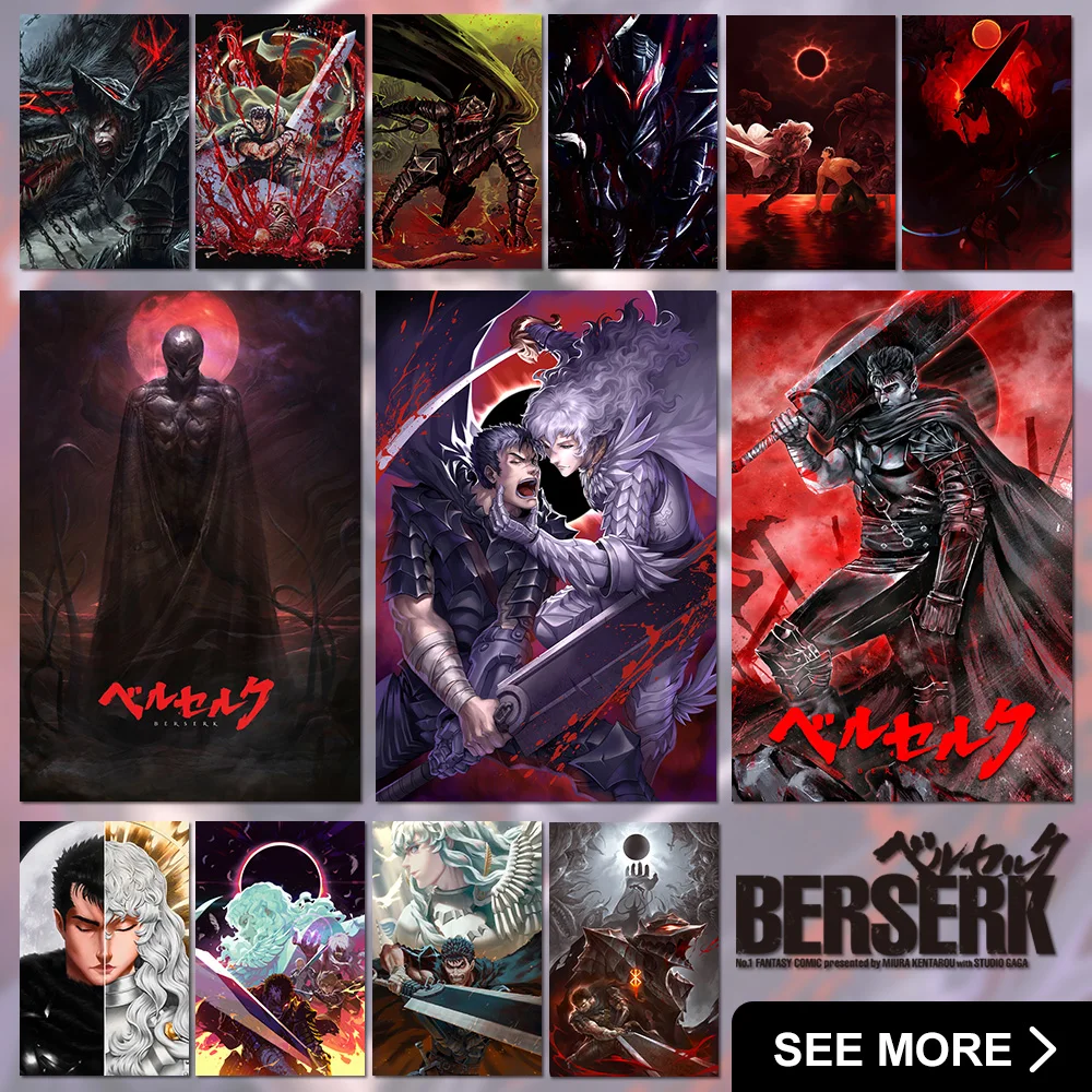 

Dark Fantasy Anime Berserk Canvas Pictures Guts Painting Home Decor Griffith Prints Poster For Living Room No Frame Wall Artwork