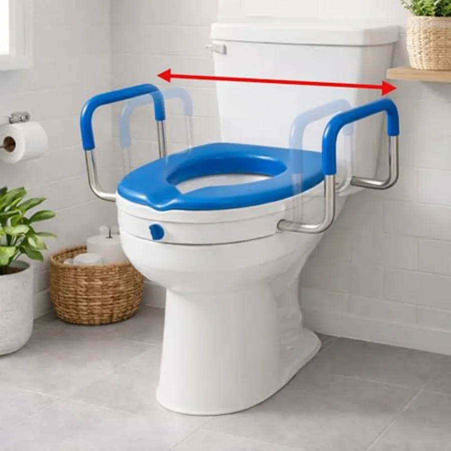 

Soft-TOP 2.0 Deluxe Padded Raised Toilet Seat. Soft Warm. Elevated Riser for Elongated/Round Toilets. Width Adjustable. Adds 5