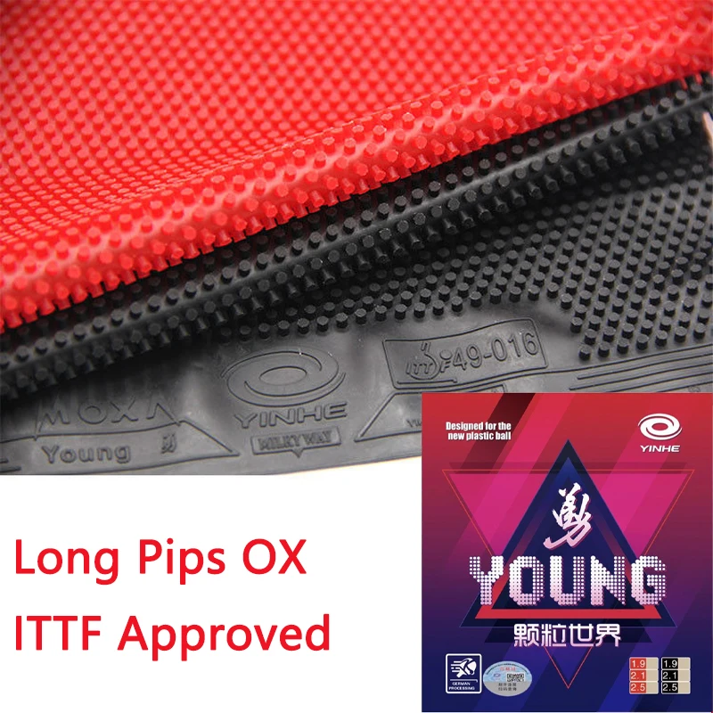 

ITTF Approved Long Pips OX YINHE YOUNG Cured Table Tennis Rubber Medium & Large Particles Ping Pong Rubber without Sponge