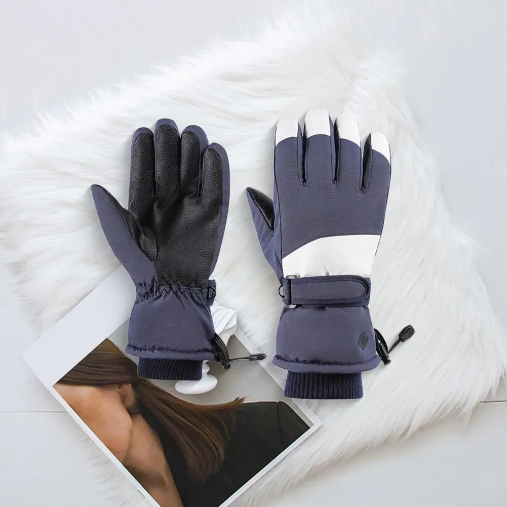 Winterhandschuhe mit elastischen Bündchen, Skihandschuhe, winddichte Winter-Skihandschuhe für Männer und Frauen, thermisch zum Wandern