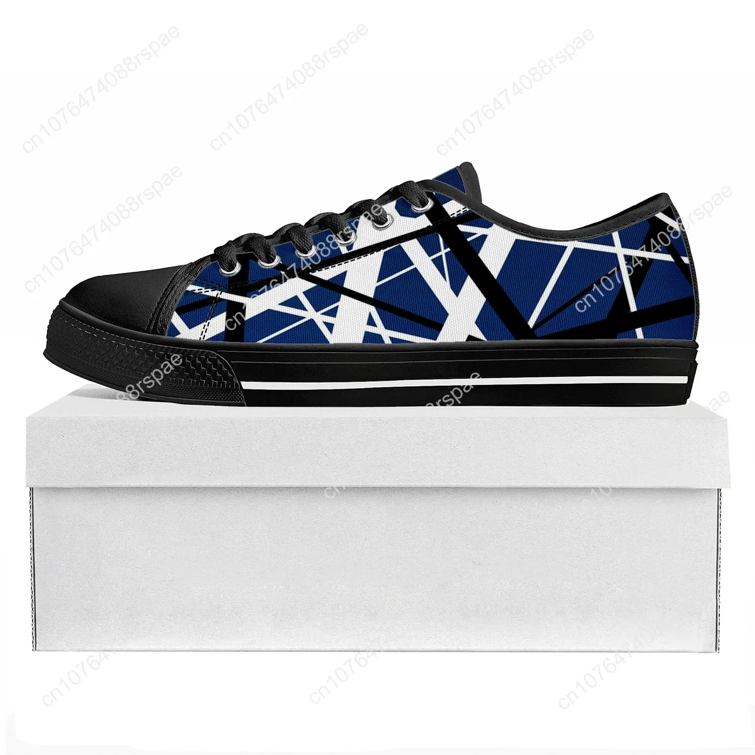 Van Halen 5150 Stripe Metal Rock Band Low Top High Quality Sneakers Mens Womens Teenager Canvas Sneaker Couple Shoes Custom Shoe