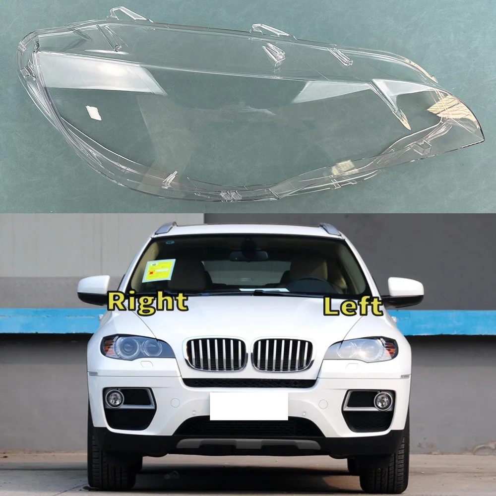 

Headlight Mask Lampshade Lamp Shell Plexiglass Replace Original Lens For BMW X6 E71 2008-2014 Low Transparent Headlamp Cover