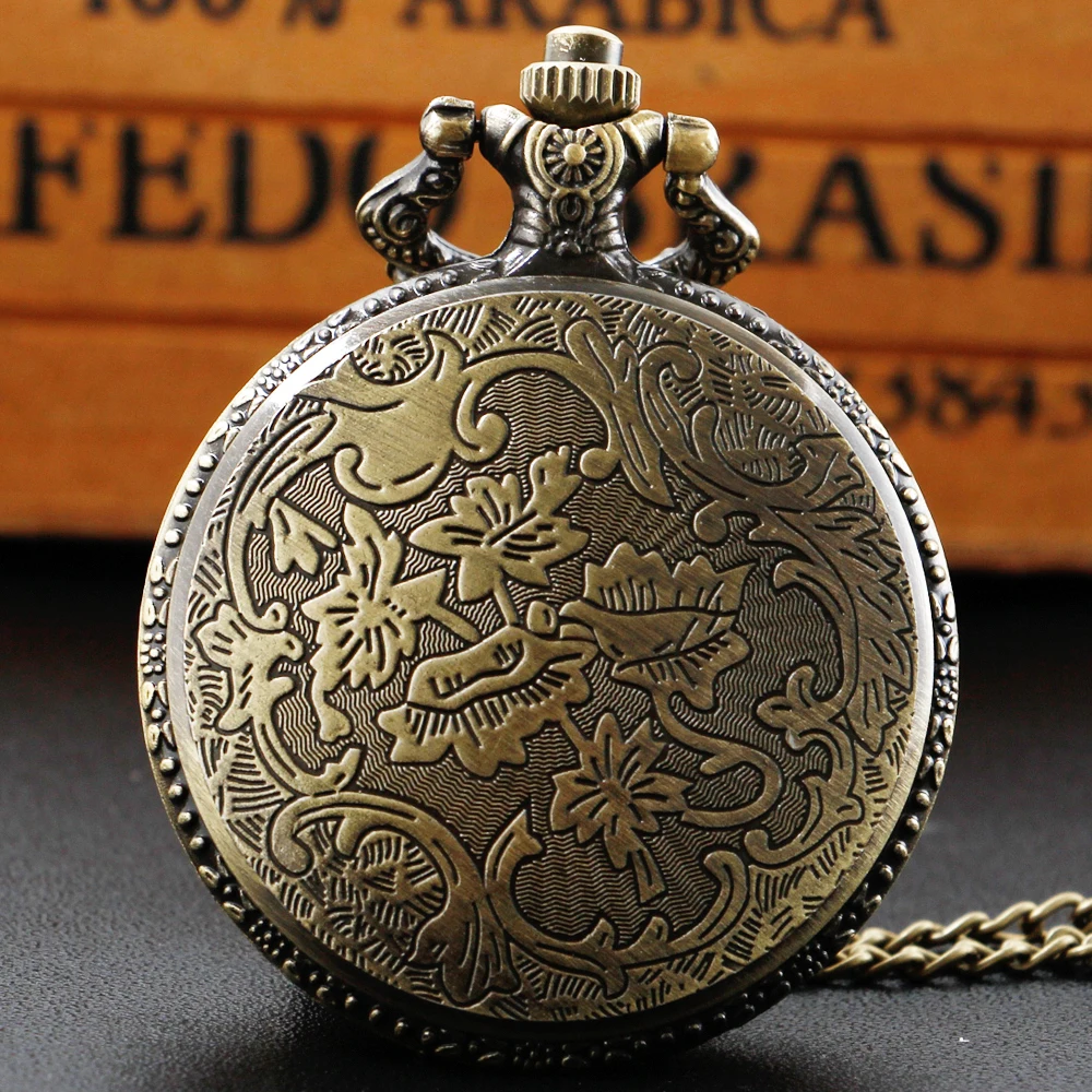 Personalised Vintage Quartz Pocket Watches For Men Friends Casual Retro Necklace Chain Clock reloj de bolsillo