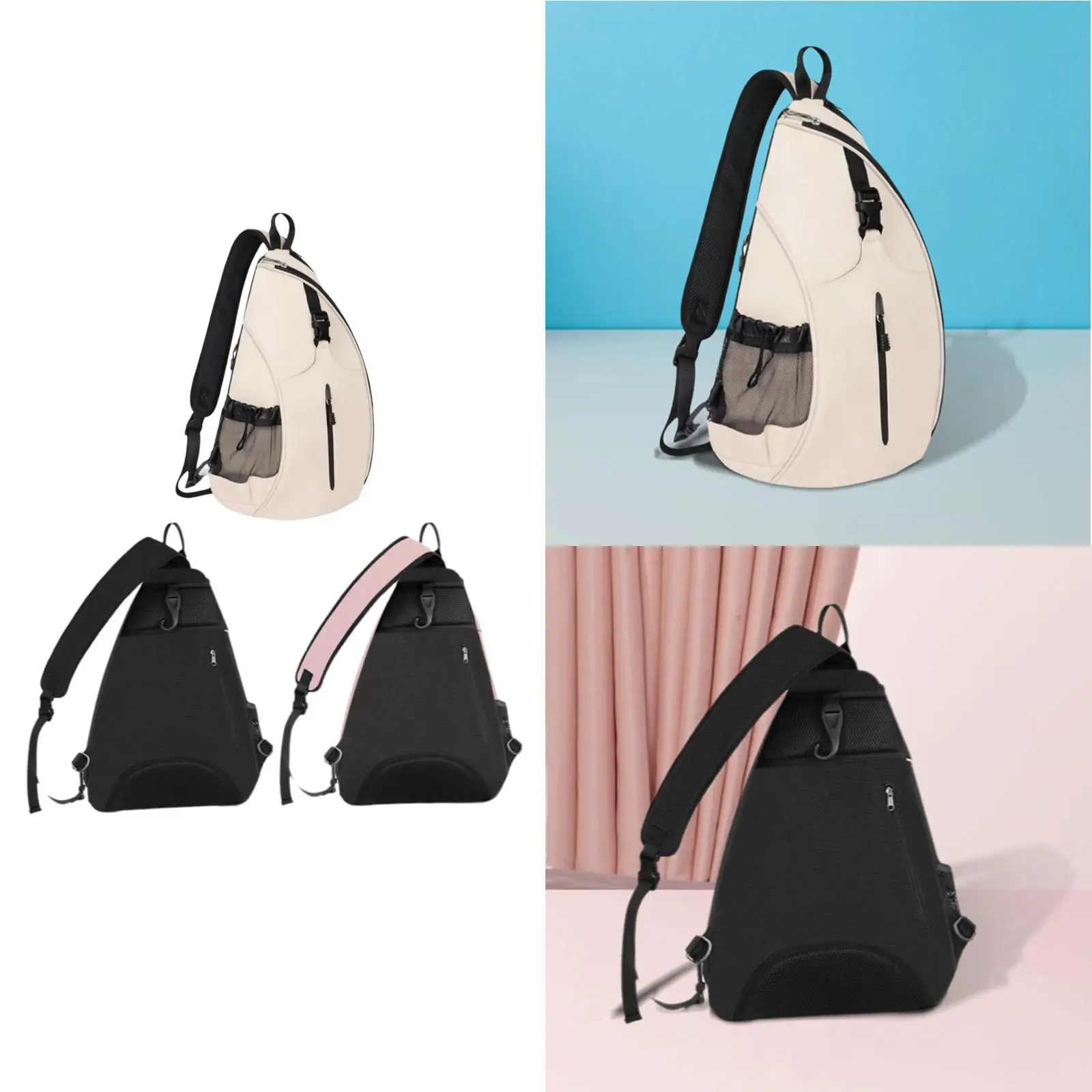 

Tennis Bag for Men Women Outdoor Smooth Zipper Oxford Cloth Travel Pouch Versatile Portable Carrier Carry Bag Crossbody Bag