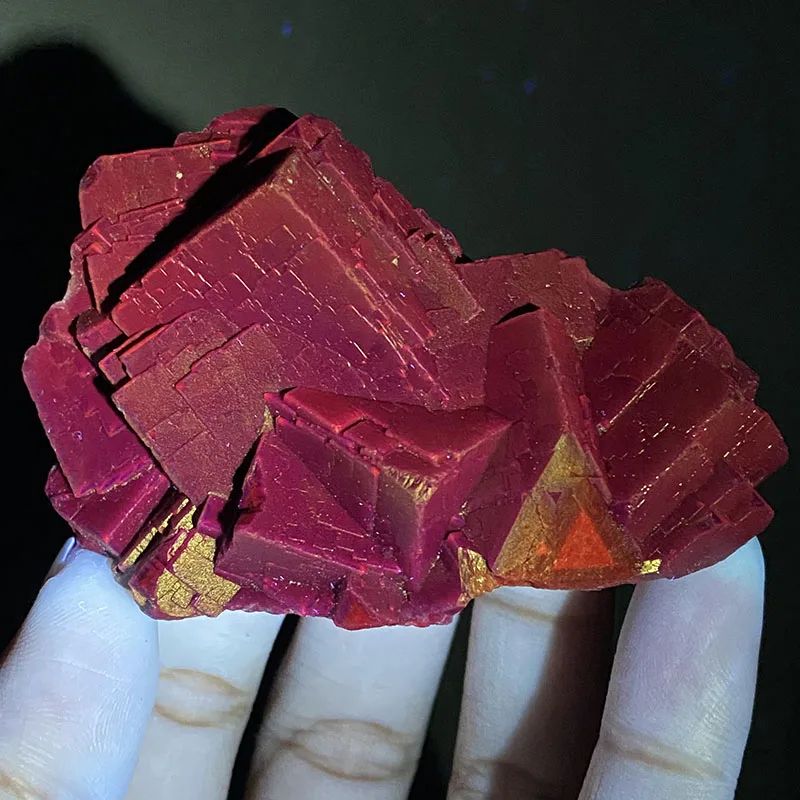 

100% natural black fluorite Pakistan (Fluorescent red) mineral specimen healing crystal gem collection