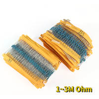 2600pcs 1/4W Resistors 1% Metal Film Resistor Assorted Kit  1~3M Ohm 130 Values 0.25W Resistance Set High-Quality