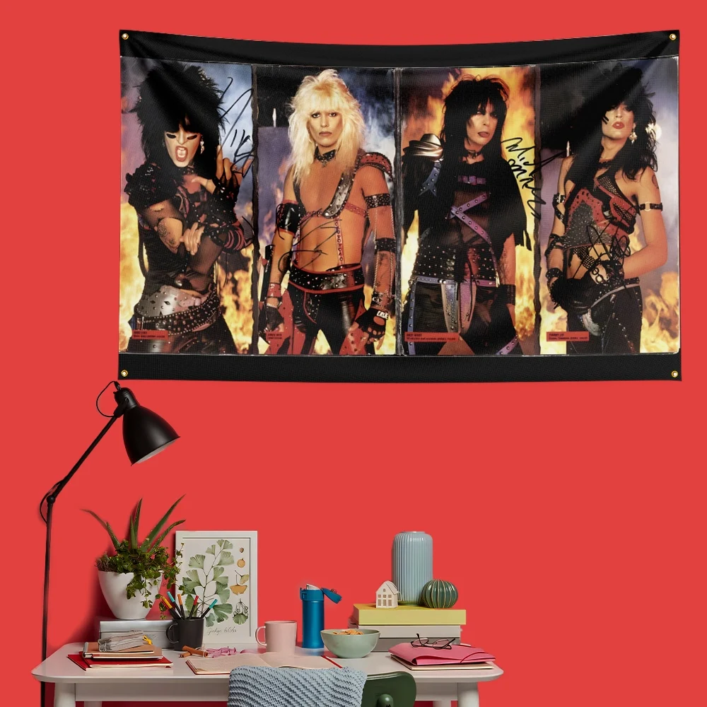 Motley Crue Inspired Rock Music Flag 3x5 FT 90x150cm Polyester Decorative Banner Tapestry For Music Fans Bedroom Wall Decoration